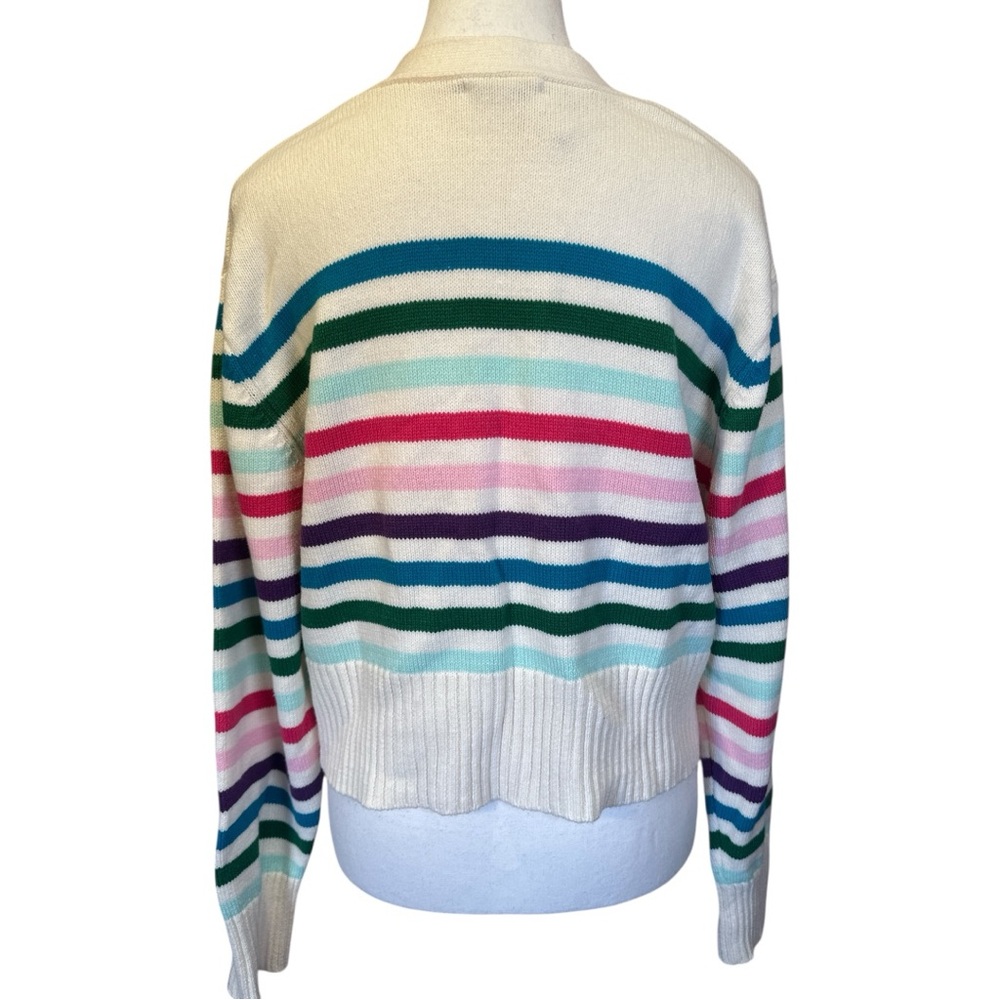Requirements NWT Cream Multicolor Striped Cardigan - Picture 6 of 10